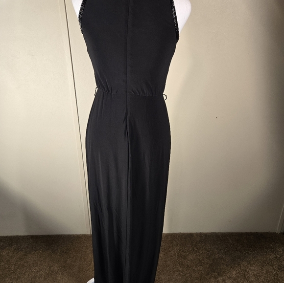 LAUREN RALPH LAUREN Women's Black Beaded-trim Blouson Evening Gown Dress - Picture 6 of 15